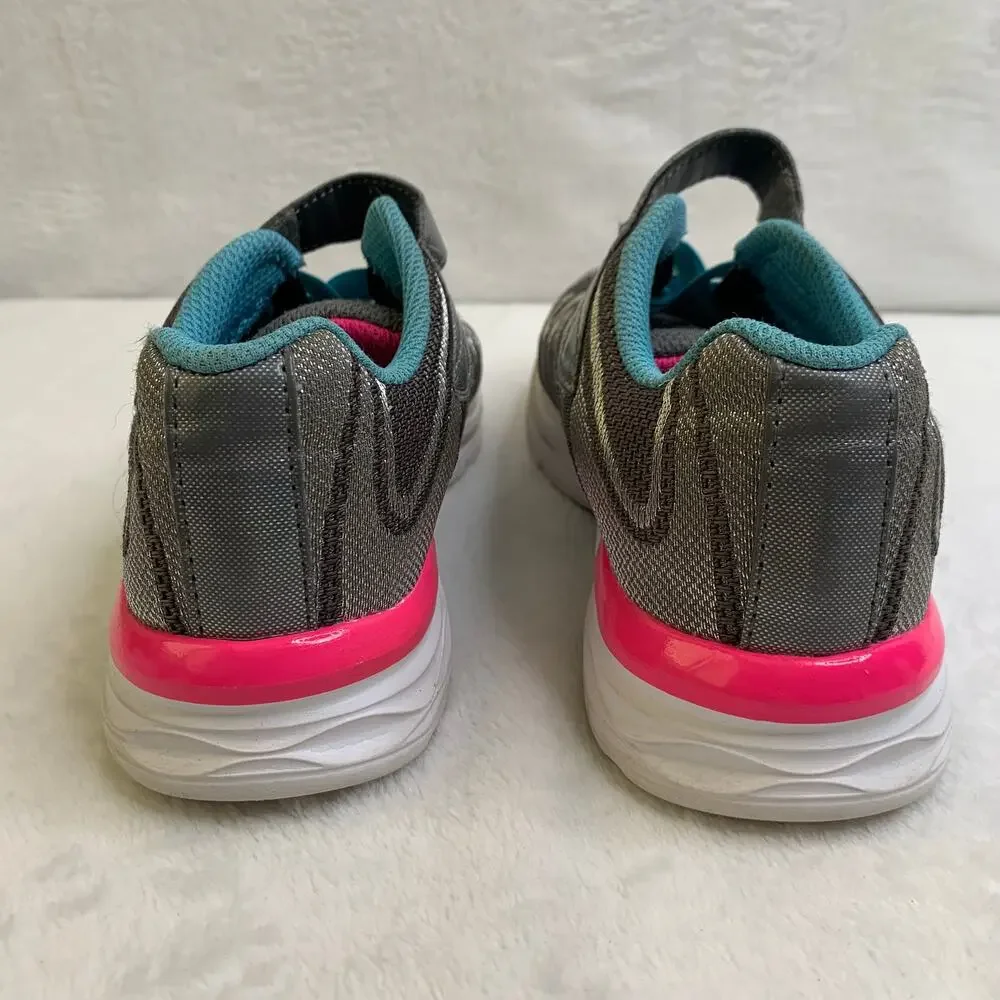 Skechers Kids Dream N Dash Whimsy Girl Sz 2 Sneakers Pink Blue Gray Shoes